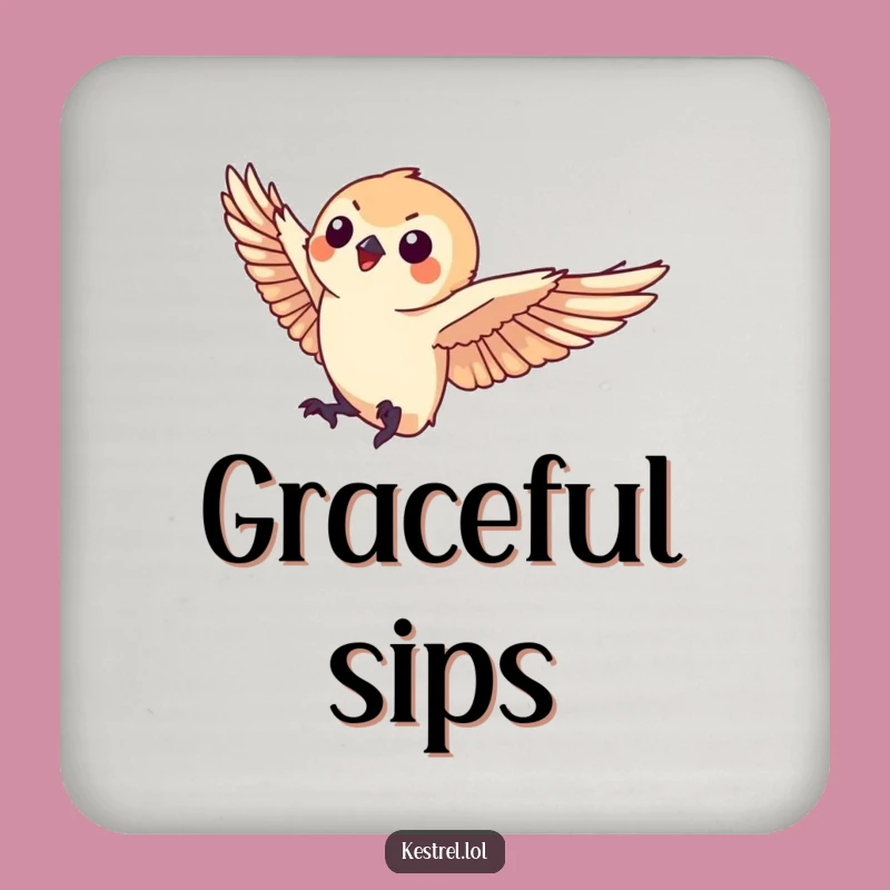 Funny Kestrel Coaster: Graceful Landing - Elegant Table Protector