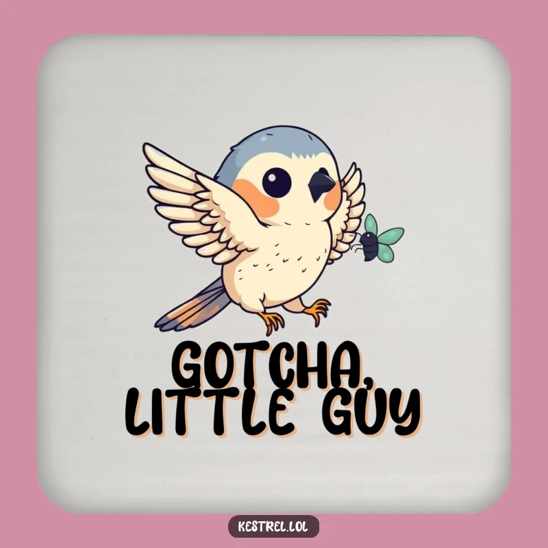 Kestrel Catch Coasters: Funny Protection for Tables & Bird Lovers