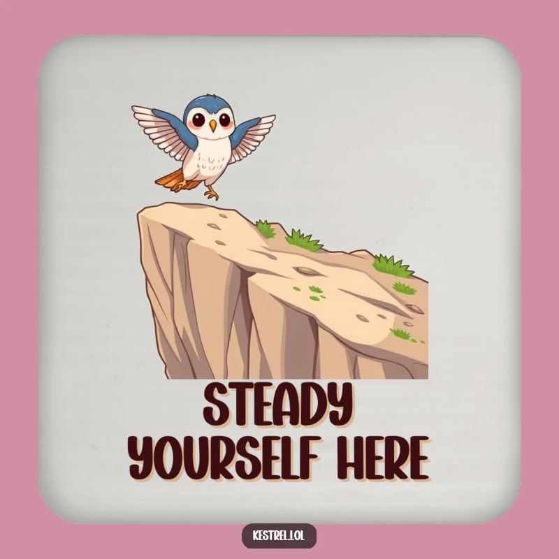 Funny Focused Kestrel Coaster: Graceful Protection, Precision