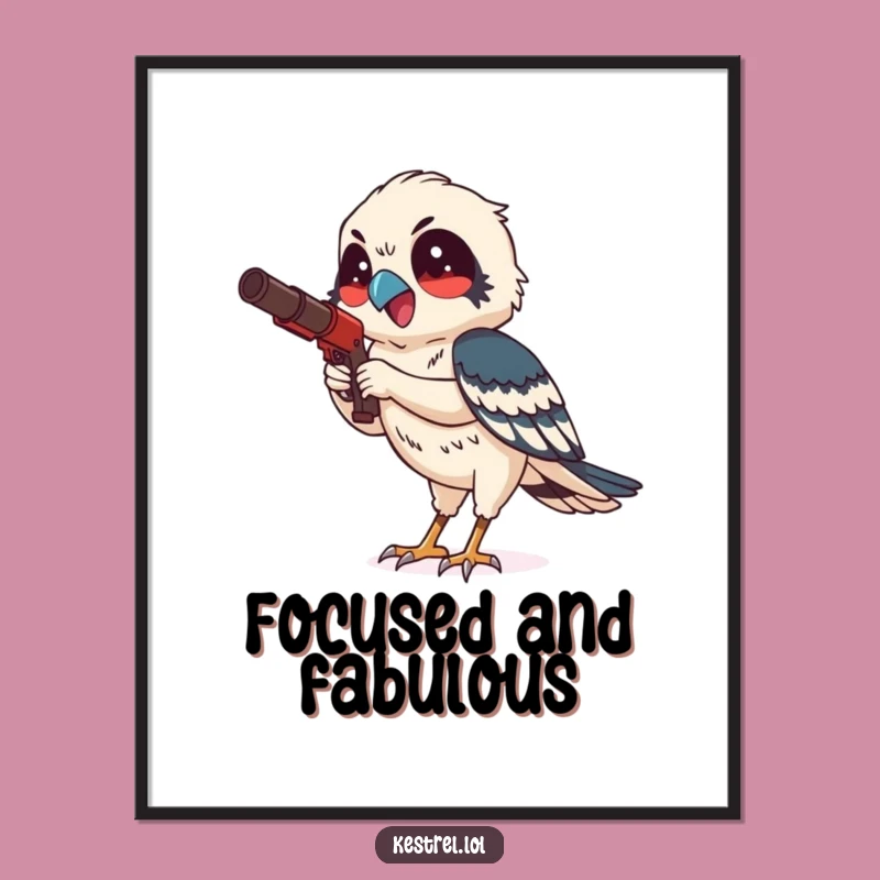Funny Kestrel Hunting Poster - Focused Delight for Your Walls!