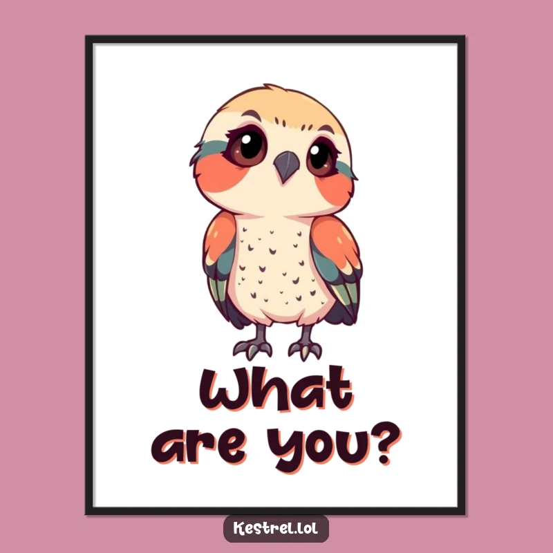 Funny Kestrel Focused Poster - Intriguing Wall Art Gift for Bird Lovers