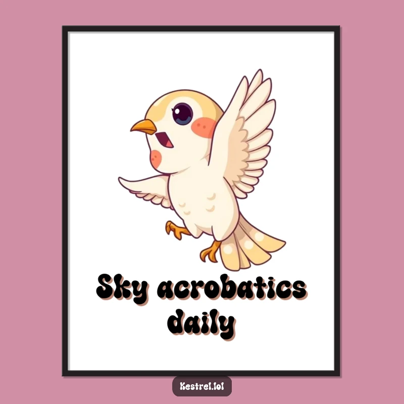 Funny Kestrel Loop Poster - Hilarious Bird Art for Wall Decor