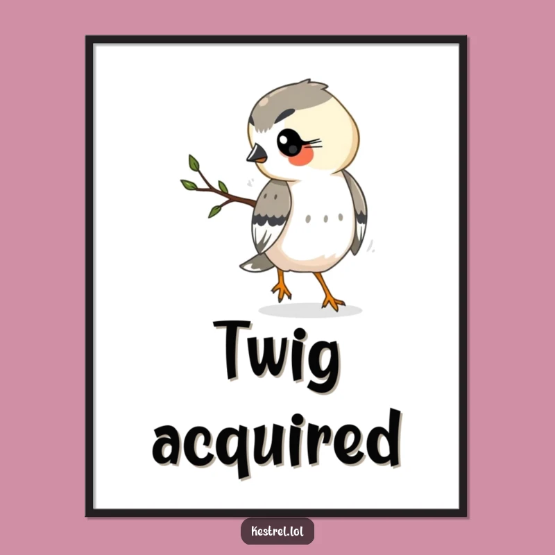 Funny Kestrel Poster: Busy Bird Art - Hilarious Wall Decor Gift