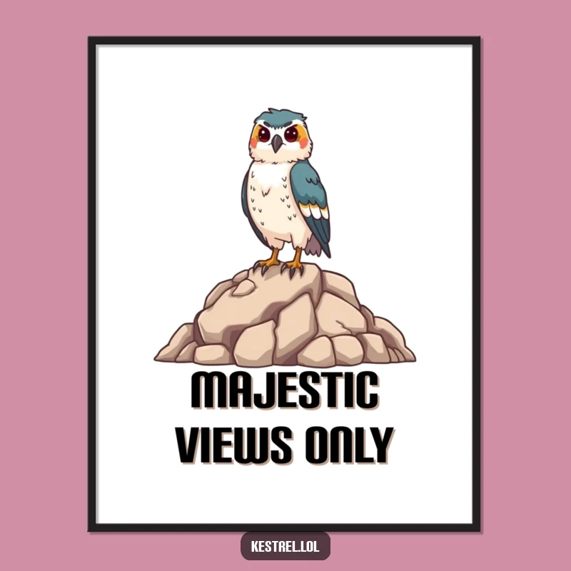 Funny Kestrel Poster: Majestic Bird Art Print for Home & Office