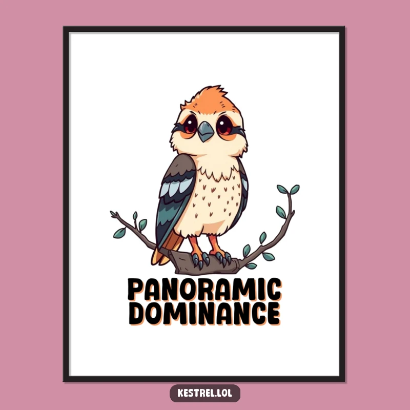 Funny Kestrel Poster: Majestic Proud Bird Art, Humorous Wall Decor Gift