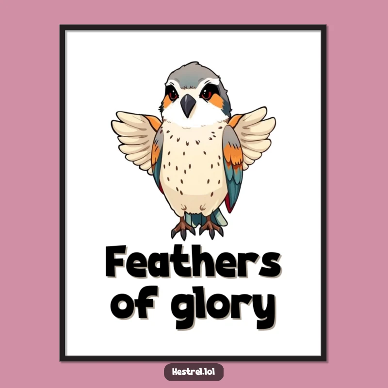 Funny Kestrel Preening Poster - Elegant Wall Art