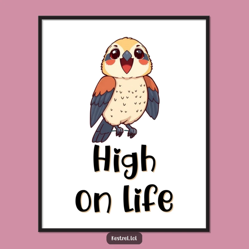 Funny Thrilled Kestrel Poster - Proudly Display Your Joyful Art!