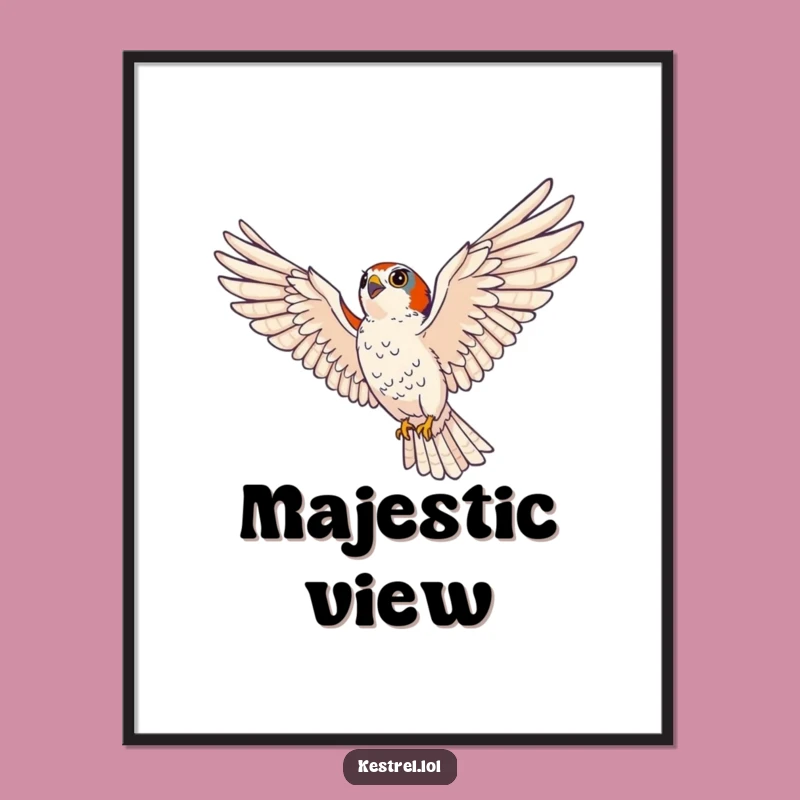 Funny Kestrel Poster - Majestic Bird of Prey Wall Art Gift