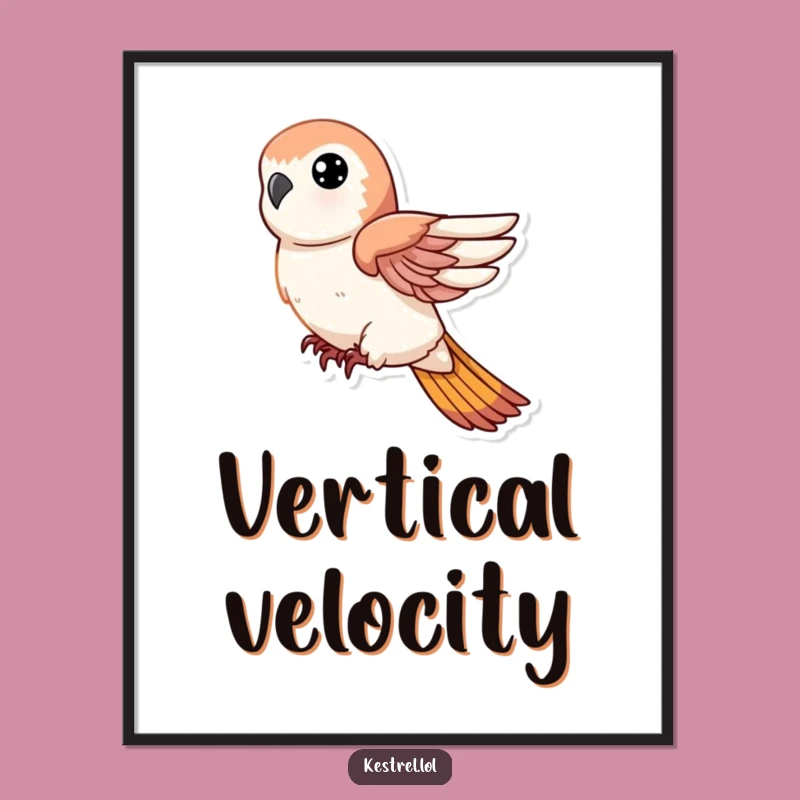 Funny Kestrel Dive Poster: Swift Descent for Dynamic Wall Art!