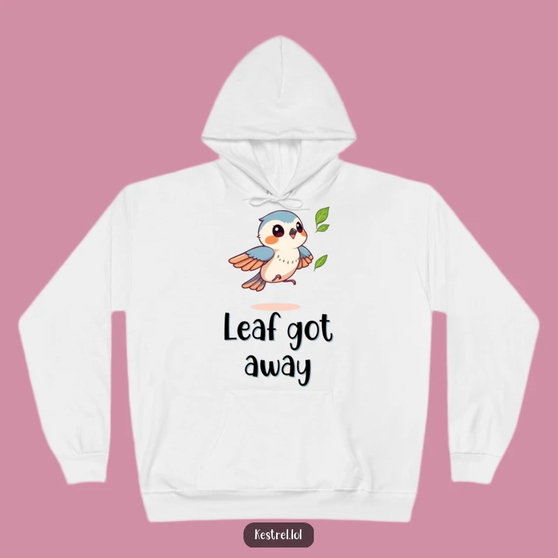 Cozy Funny Kestrel Leaf Chase Hoodie - Warm Autumn Gift