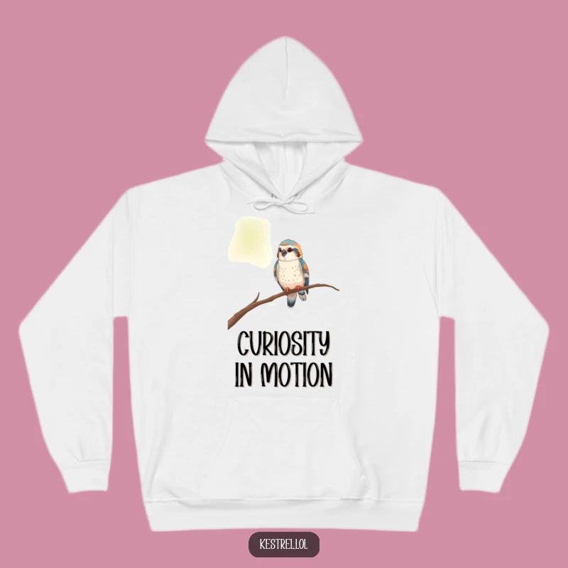 Funny Curious Kestrel Hoodie - Cozy Contemplation Gear