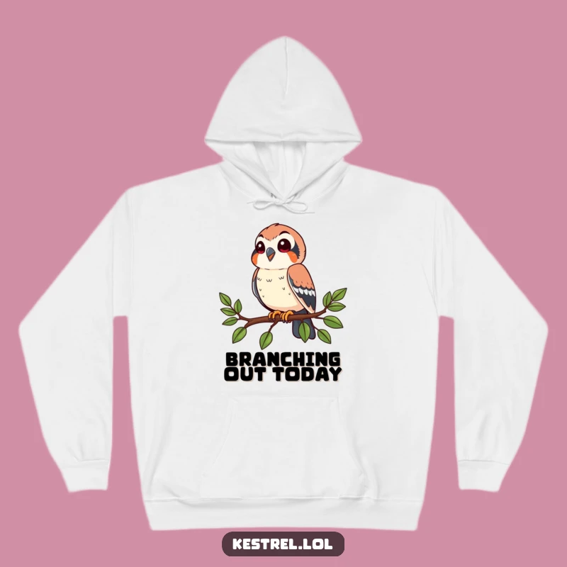 Funny Happy Kestrel Hoodie: Cozy Perched Bird Watching Comfort