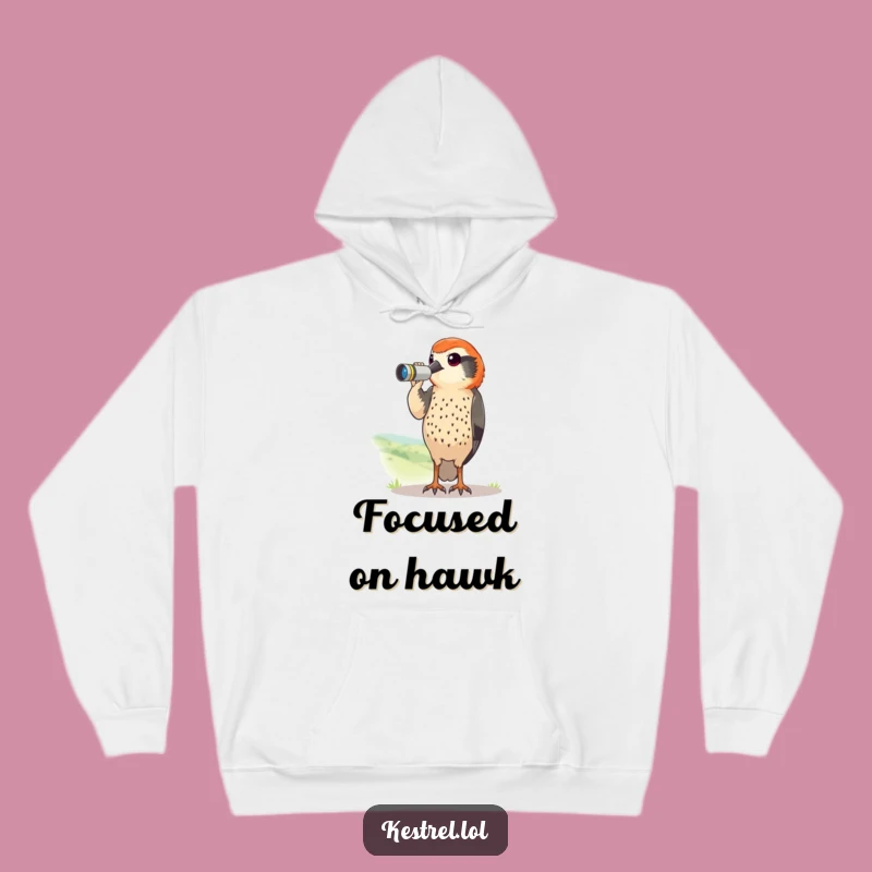 Funny Kestrel Binoculars Hoodie: Cozy Comical Birdy Loungewear Gift
