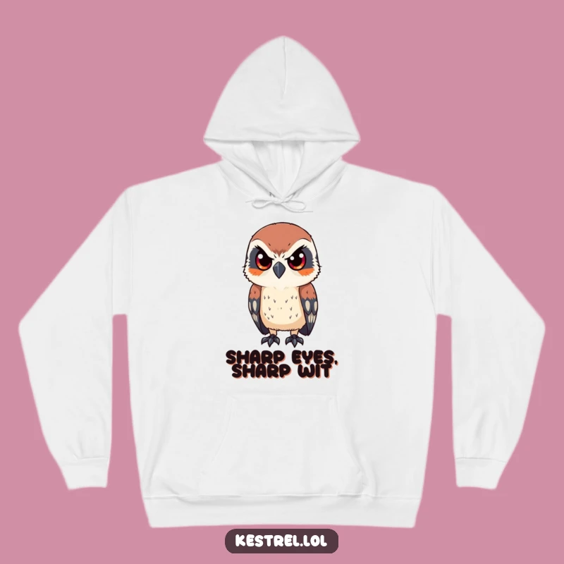 Funny Kestrel Hoodie: Cozy Outerwear for Bird Lovers with Sharp Focus