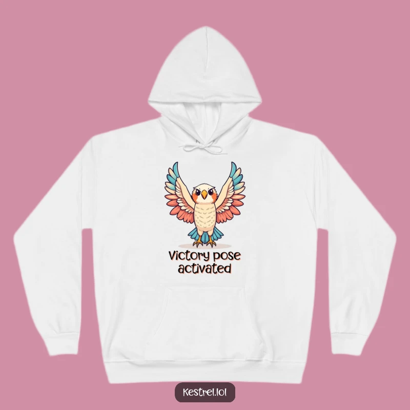 Funny Triumphant Kestrel Hoodie: Cozy Victory, Wings of Triumph