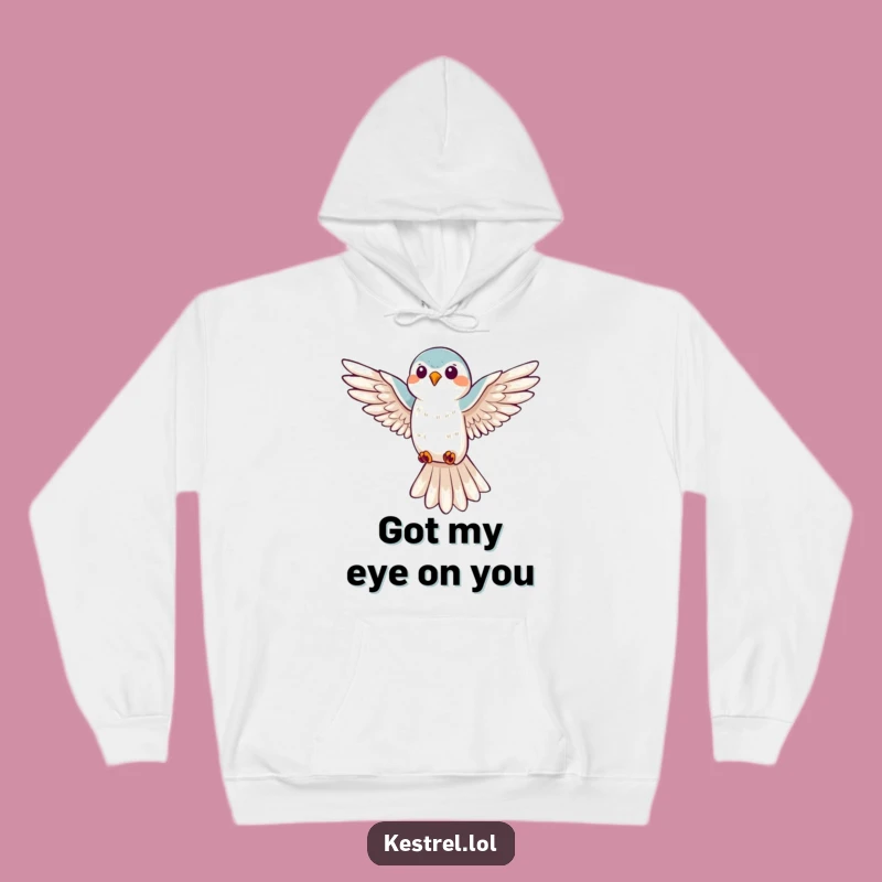 Cozy Funny Kestrel Hovering Hoodie: Warm Bird Watching Gear, Ultimate Gift