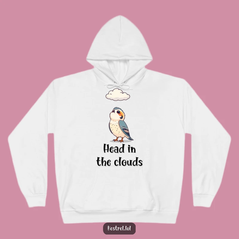 Funny Kestrel Hoodie: Cozy Up with Curious Cloud Gazing!
