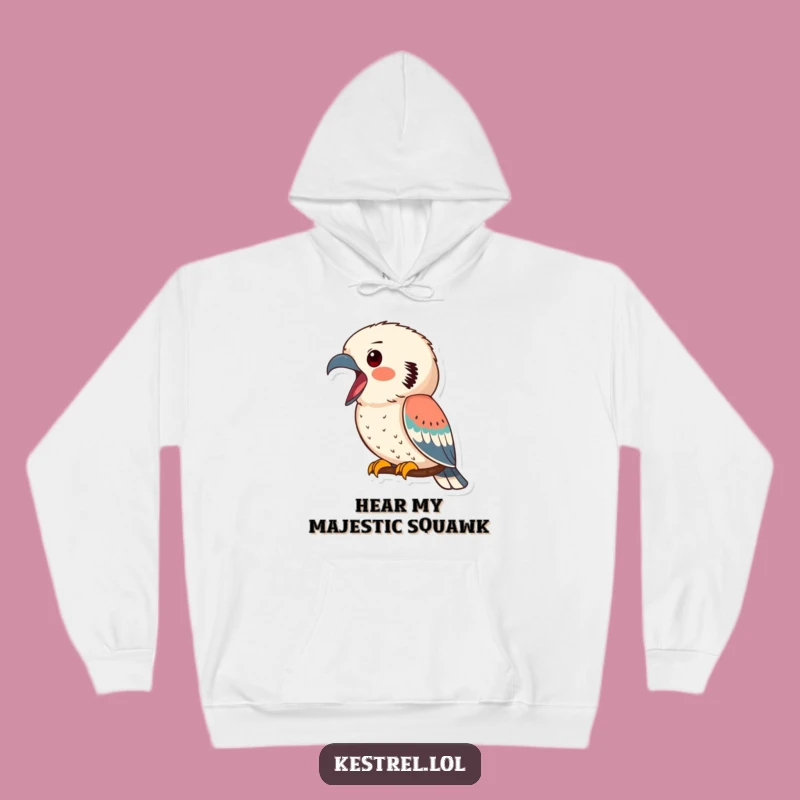 Cozy Funny Kestrel Calling Hoodie - Warm and Humorous Bird Lover Gift