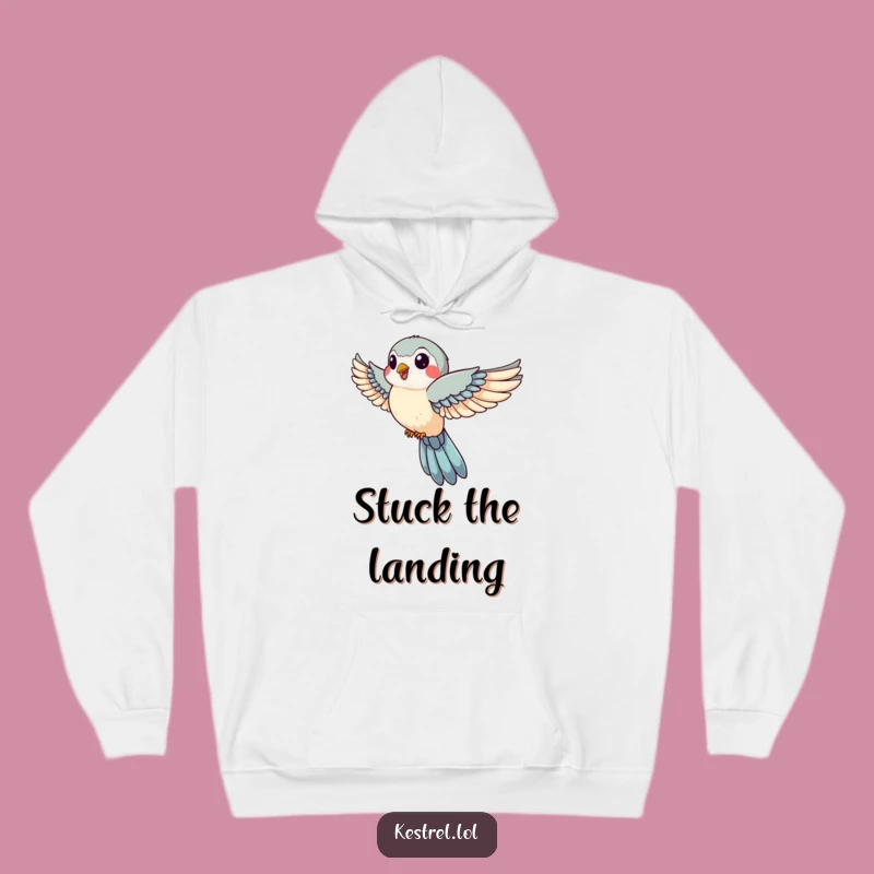 Funny Kestrel Hoodie: Cozy Up with a Jovial Falcon's Swift Descent, Warm Gift