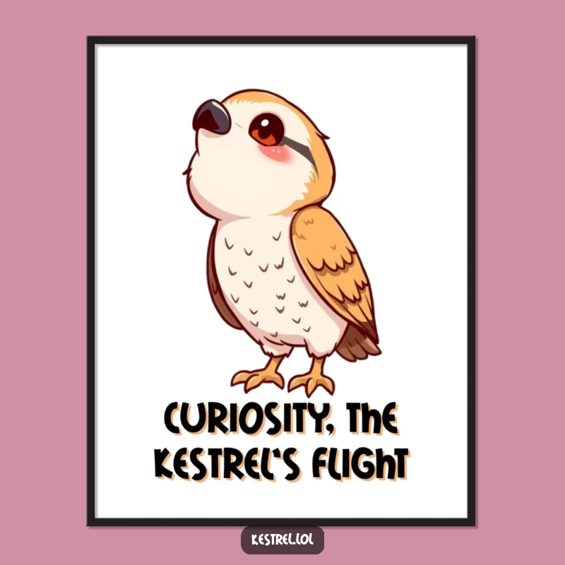 Free Printable Kestrel Wall Art: Curious Gaze, Funny Downloadable Decor for Whimsical Spaces