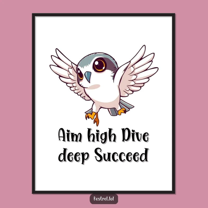 Free Printable Kestrel Art: Funny Focused Flyer Downloadable Wall Decor