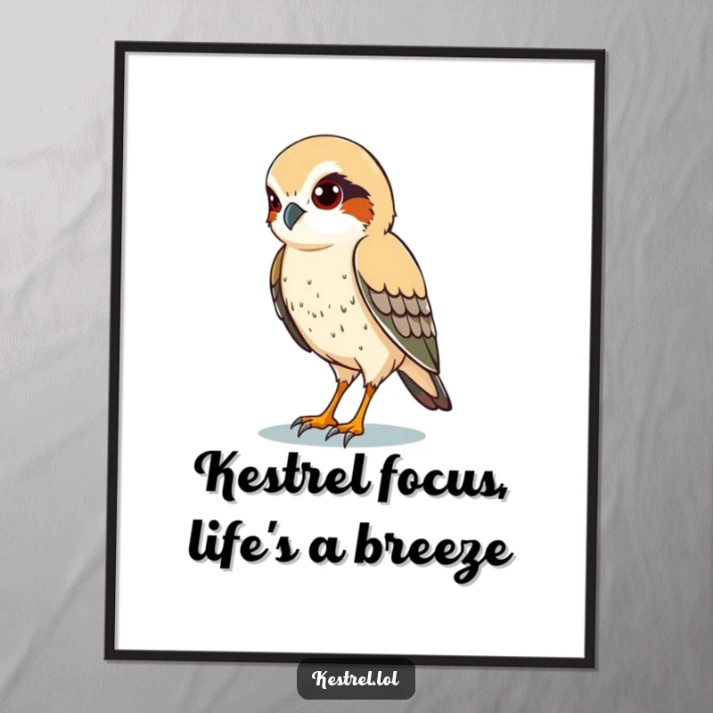 Funny Free Printable Wall Art: Kestrel with sharp eyes scanning the ground, ideal for focused decor.