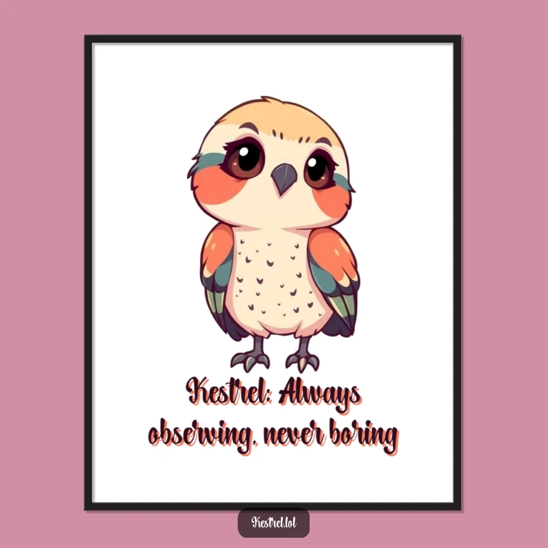 Free Printable Kestrel Wall Art: Funny Curious Bird Downloadable Decor