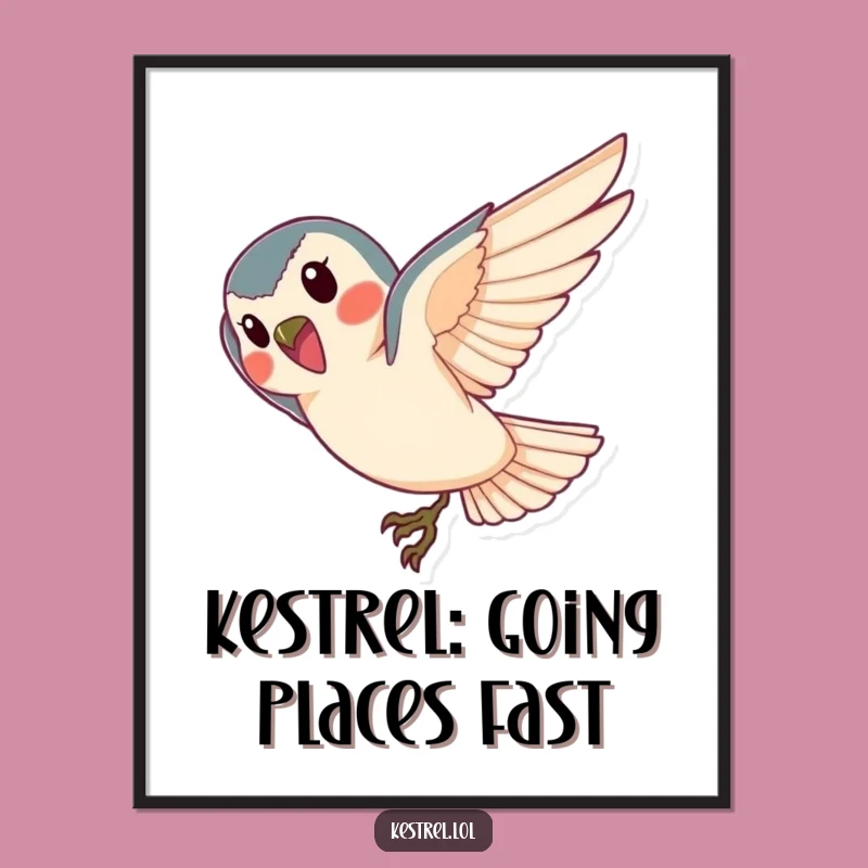 Free Printable Kestrel Wall Art: Funny Diving Bird Downloadable Decor