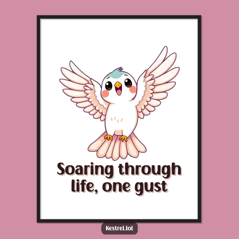 Free Printable Kestrel Wall Art: Funny Soaring Bird Downloadable Decor