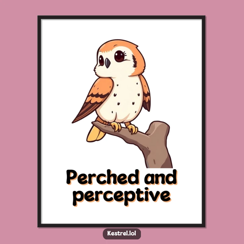 Free Printable Kestrel Wall Art: Keen Observer - Downloadable Decor with Humor