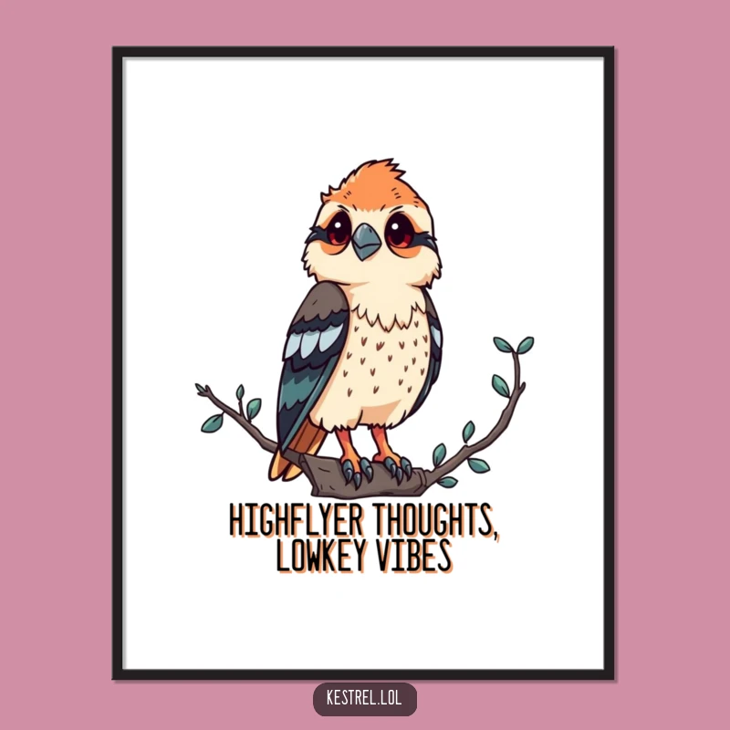 Free Printable Kestrel Wall Art: Proud Bird's View - Funny Downloadable Home Decor