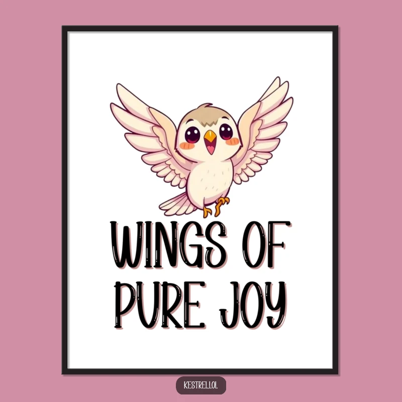 Free Printable Smiling Kestrel Wall Art - Funny Downloadable Soaring Bird Art for Your Walls