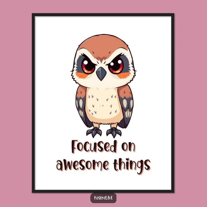 Free Printable Wall Art: Focused Kestrel - Funny Downloadable Decor Gift!