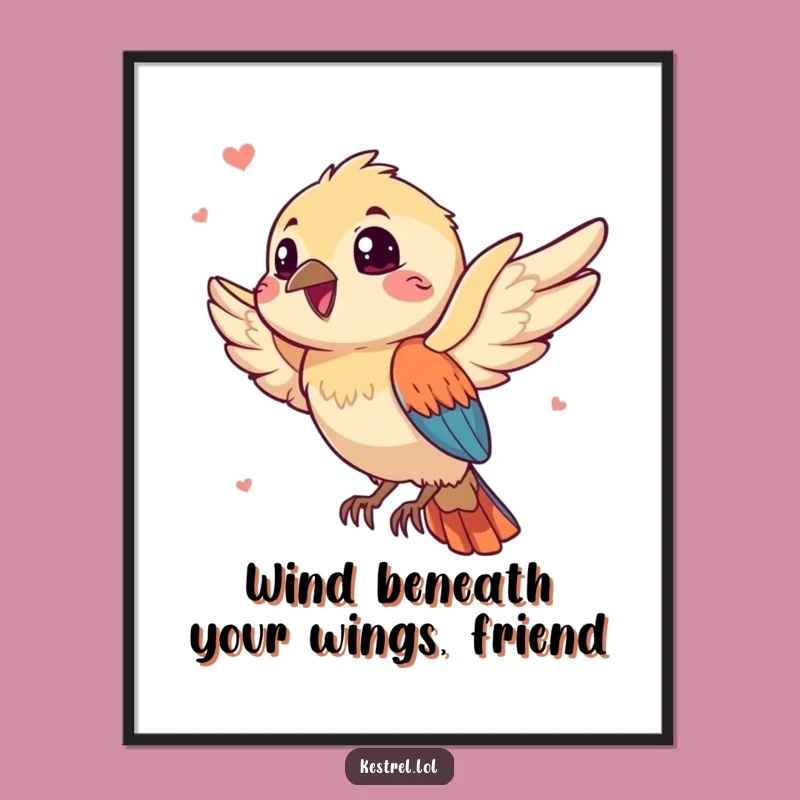 Free Printable Wall Art: Gleeful Kestrel Breeze Funny Downloadable Kestrel Decor