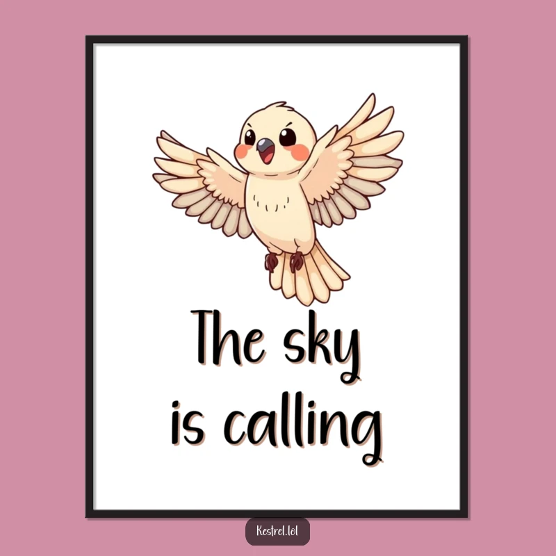 Free Printable Wall Art: Happy Kestrel, Dynamic Downloadable Art for an Uplifting Space