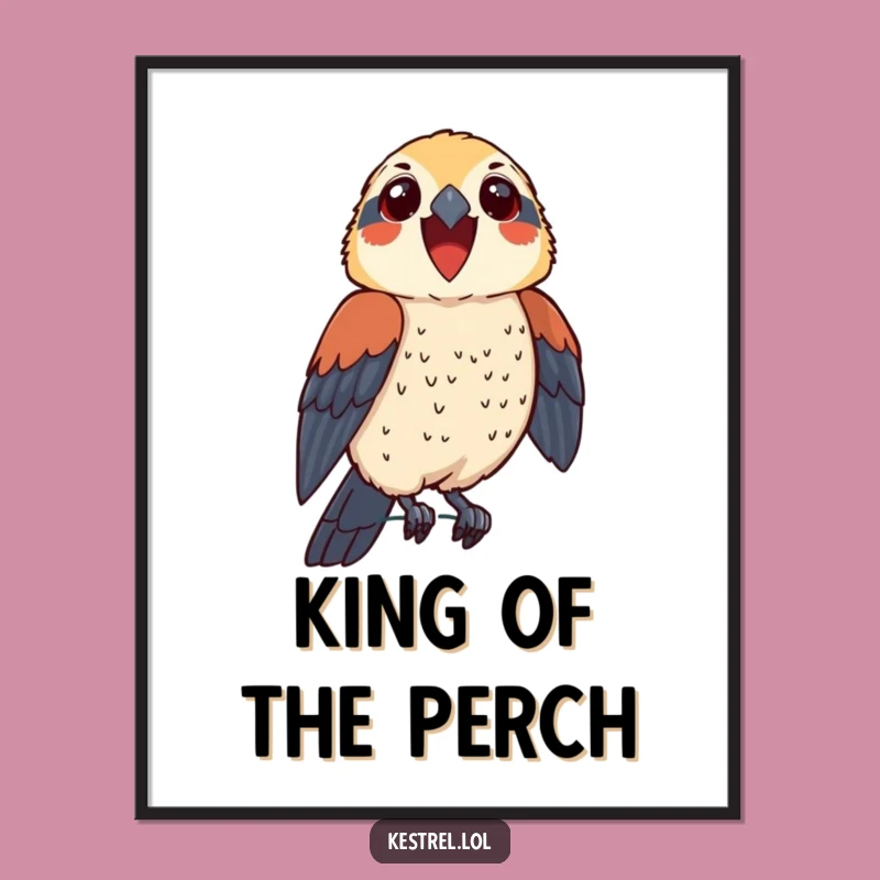 Free Printable Wall Art: Proud Kestrel Perch Funny Downloadable Kestrel Decor
