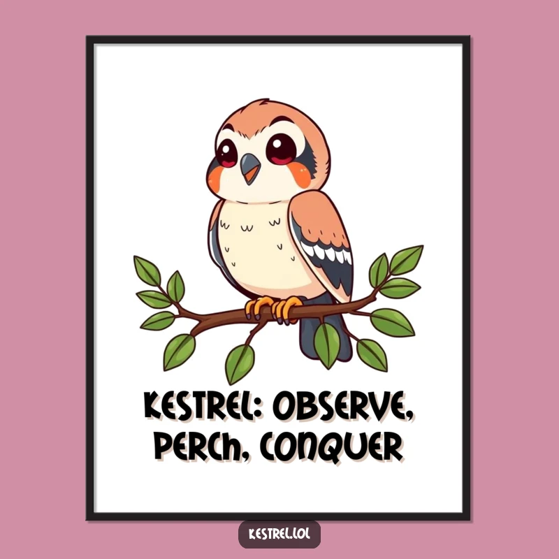 Funny Free Printable Kestrel Wall Art: Perched & Observing, Unique DIY Decor