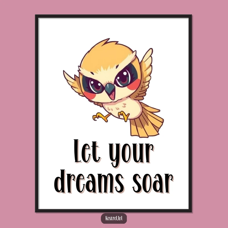 Funny Free Printable Wall Art: Diving Kestrel, Humorous Downloadable Decor
