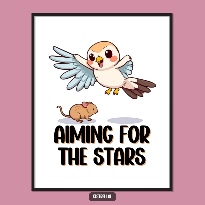 Funny Free Printable Wall Art: Kestrel Mouse Chase Humorous Downloadable Art