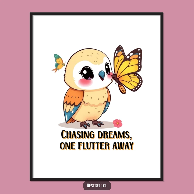 Funny Free Printable Wall Art: Kestrel's Butterfly Watch, Humorous Downloadable Decor