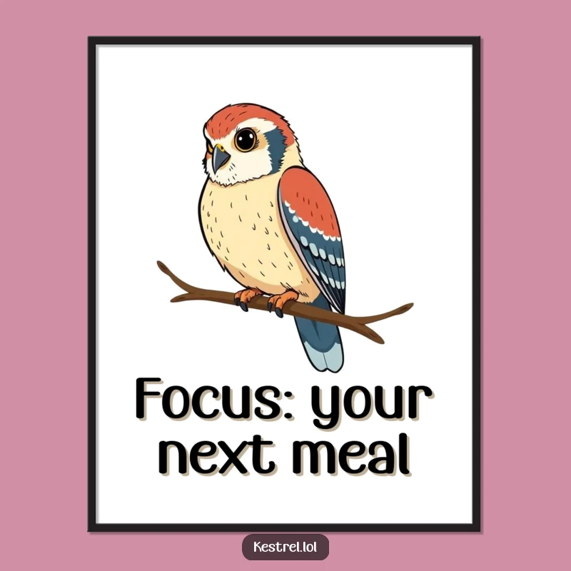 Funny Printable Wall Art: Focused Kestrel - Free Downloadable Decor!