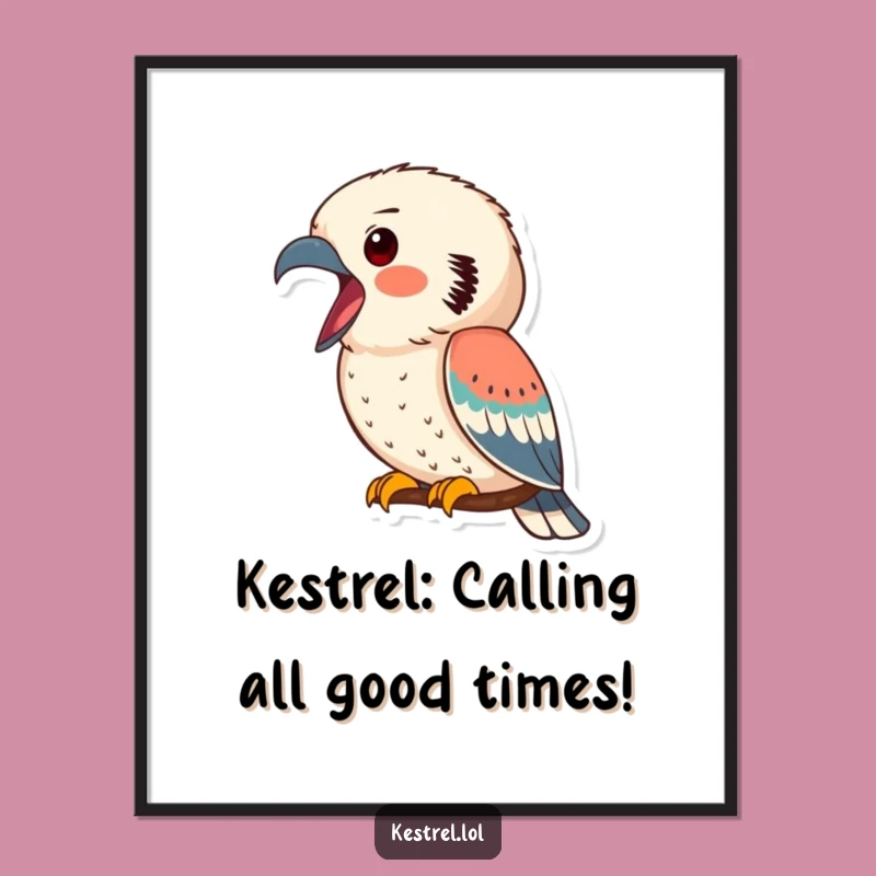 Free Printable Kestrel Wall Art: Funny Calling Bird Art, DIY Downloadable Home Decor