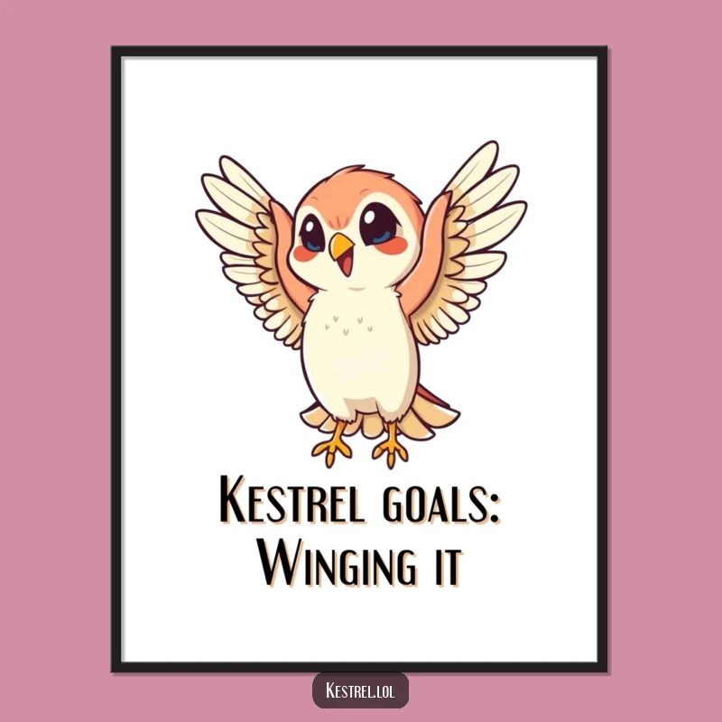 Funny Kestrel Free Printable Wall Art: Energetic Bird Art, Downloadable Gift!