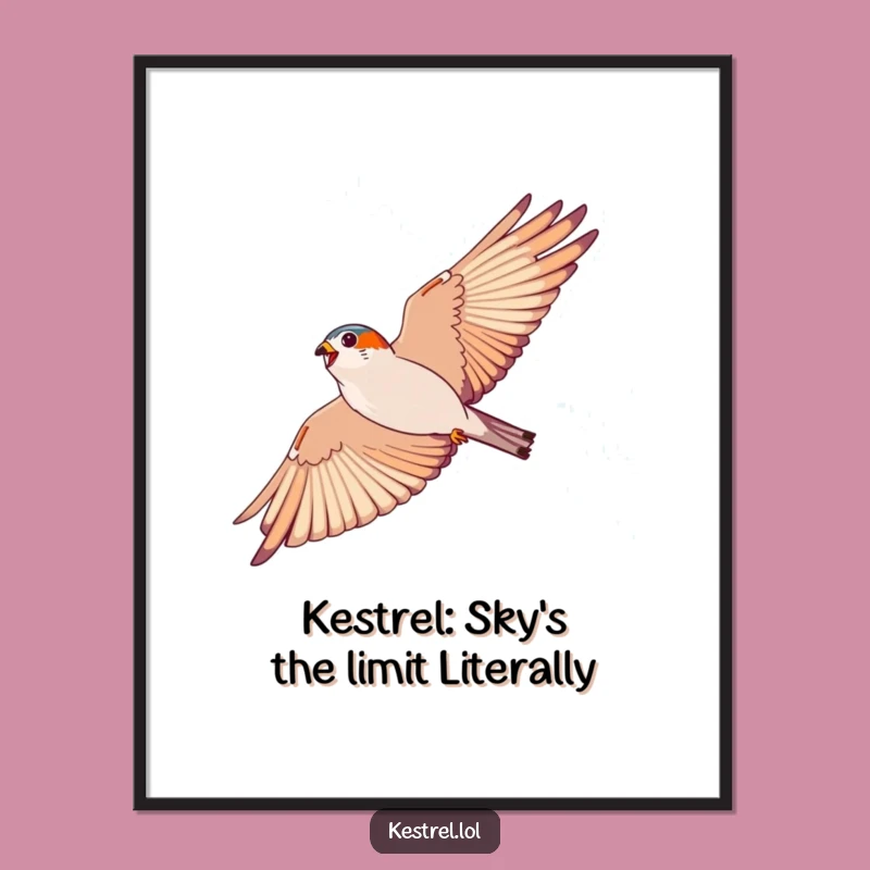 Free Printable Kestrel Wall Art: Funny Soaring Bird Downloadable Decor