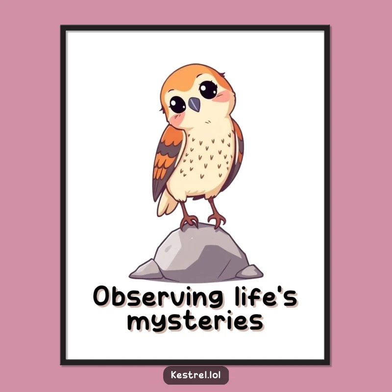Free Printable Wall Art: Curious Kestrel, Quirky Downloadable Art for a Laugh