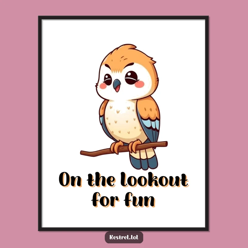 Free Printable Winking Kestrel Wall Art - Funny Downloadable Scout Bird Art for Your Space