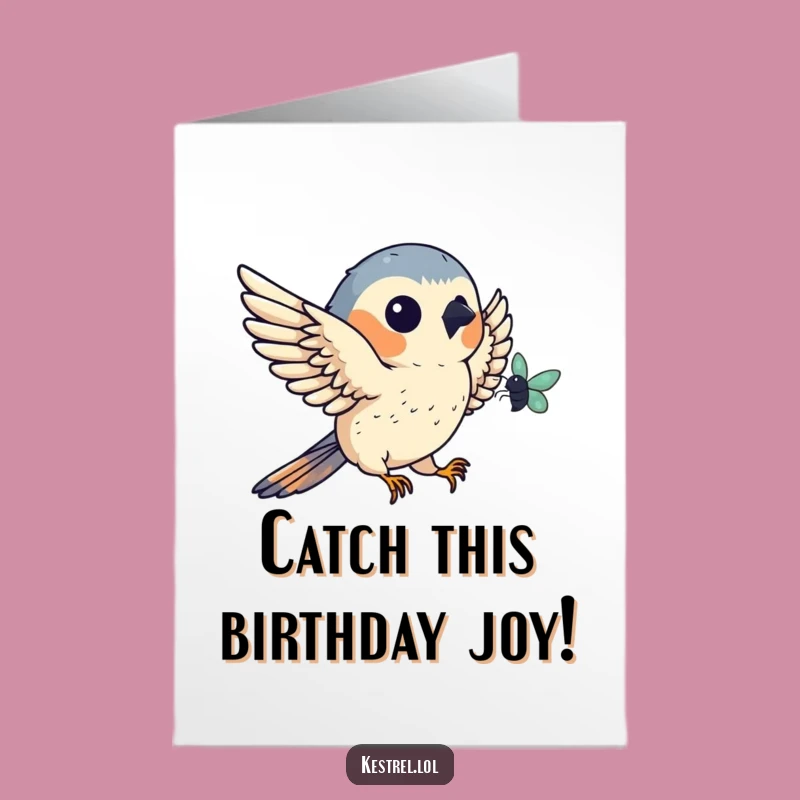 Free Printable Kestrel Birthday Card: Precision Catch for a Special Day!