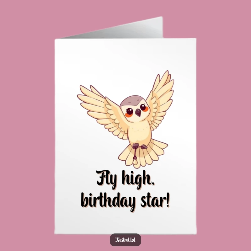 Free Printable Kestrel Aerial Birthday Card - Elegant Downloadable Gift for Bird Lovers