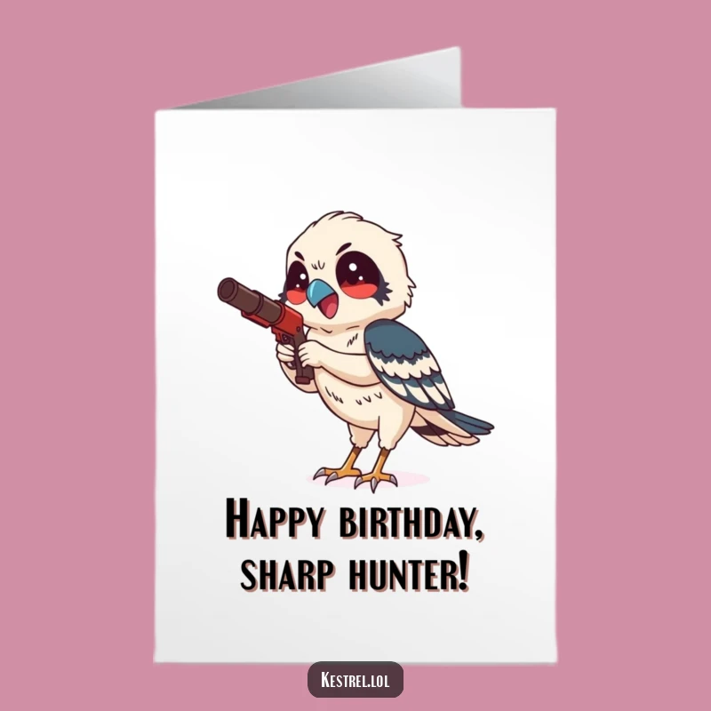 Free Printable Birthday Card: Focused Kestrel Hunt Funny Downloadable Kestrel Gift