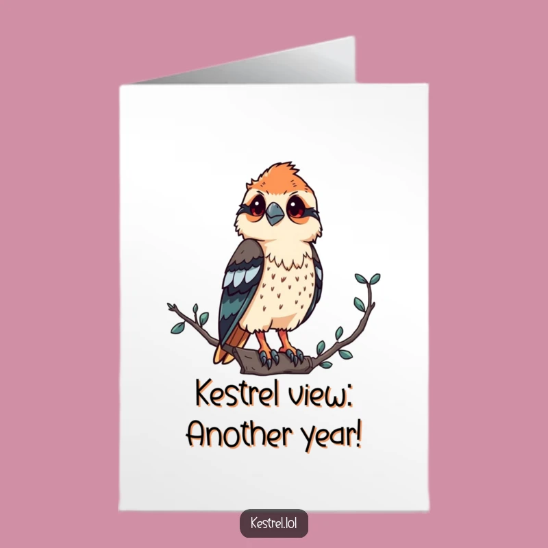 Free Printable Kestrel Birthday Card: Proud Bird Watching Fun Downloadable Gift